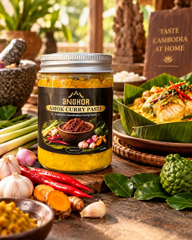 Fish Amok serving suggestion made with ANGKOR Amok Curry Paste