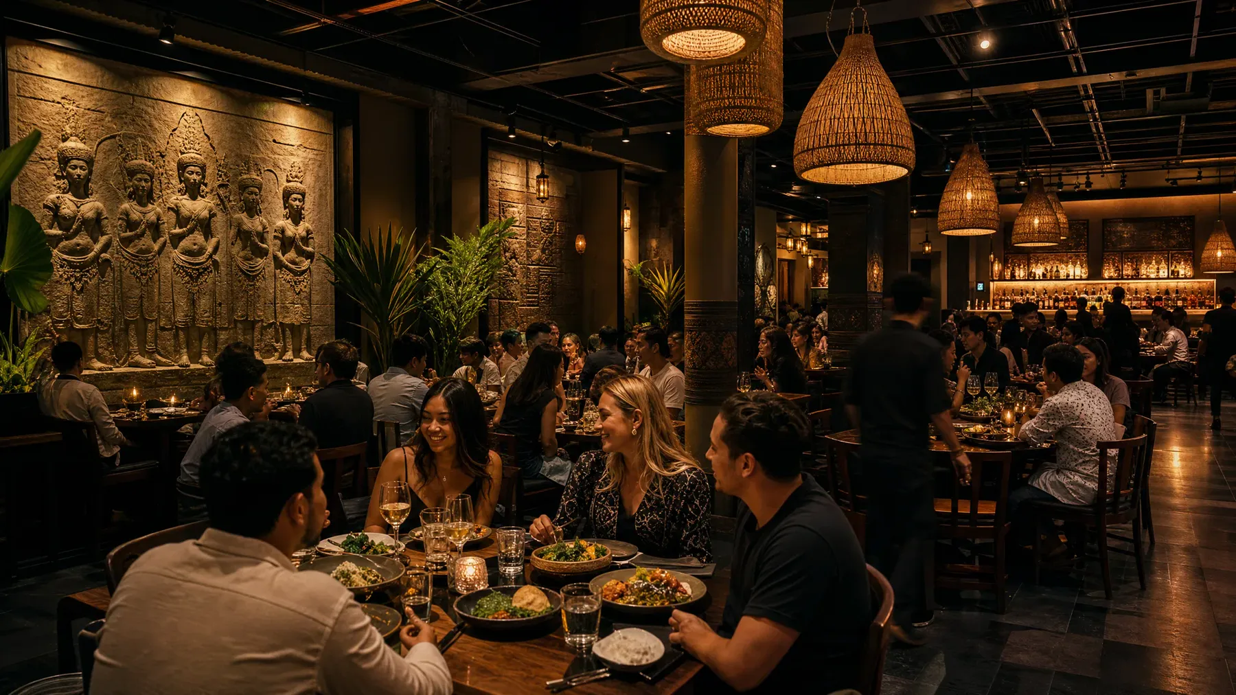 Warm evening atmosphere at ANGKOR Cambodian Flavours