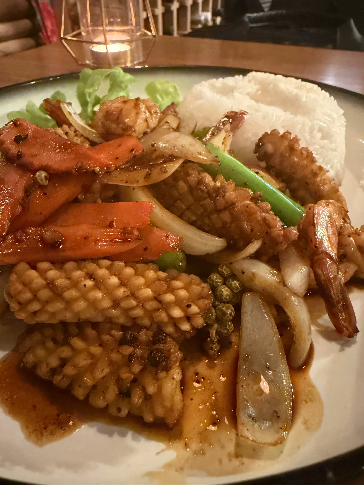 Cambodian seafood and rice dish at ANGKOR Cambodian Flavours